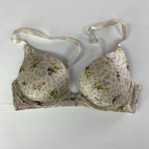 Victoria Secret Women's Size 32B Beige Floral Bra